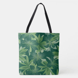 Grönt Botanical Löv All-over-Print Tote Tygkasse