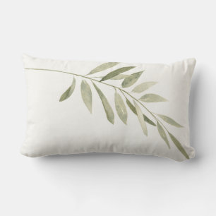 Grönt Botanical Modern Boho Sage Watercolor Löv Lumbarkudde