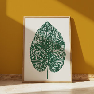 Grönt Botaniska Banana Löv Plant Älskare Boho Poster