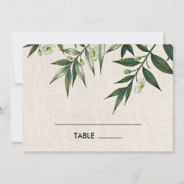 Grönt Botaniskt Burlap Bröllop Bord-ortskort Inbjudningar
