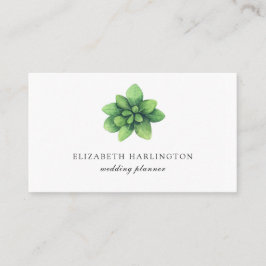 Grönt botaniskt kort. Grey minimalist. Enkel Visitkort