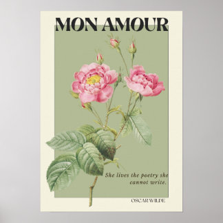 Grönt Botaniskt Poster av blomma rumsdekor