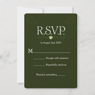 Grönt Botaniskt Rustikt Skogbröllop RSVP-svar Inbjudningar