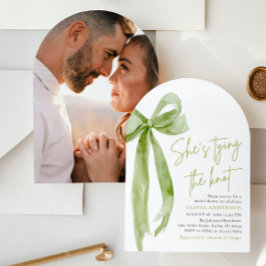 Grönt Bow Hon Gifter sig Arch Möhippa Inbjudningar