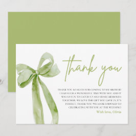 Grönt Bow Hon Gifter sig tackkort Inbjudningar