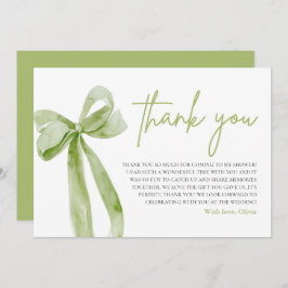Grönt Bow Hon Gifter sig tackkort Inbjudningar