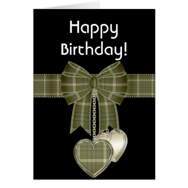 Grönt Bow Lycklig-födelsedagskort i mars Hälsningskort (Framsidan)