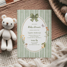Grönt Bow Ram Baby Shower
