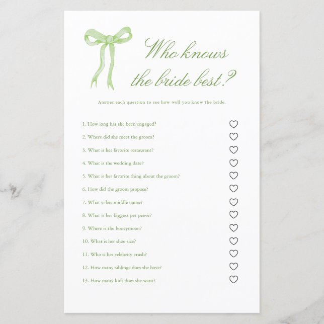 Grönt Bow som känner till bästa Möhippa för bildsp (Framsida)