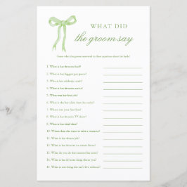 Grönt Bow vad sa Möhippa spel i Groom?