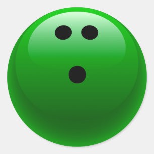 Grönt Bowling Ball Runt Klistermärke