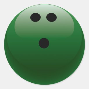 GRÖNT BOWLING BALL RUNT KLISTERMÄRKE