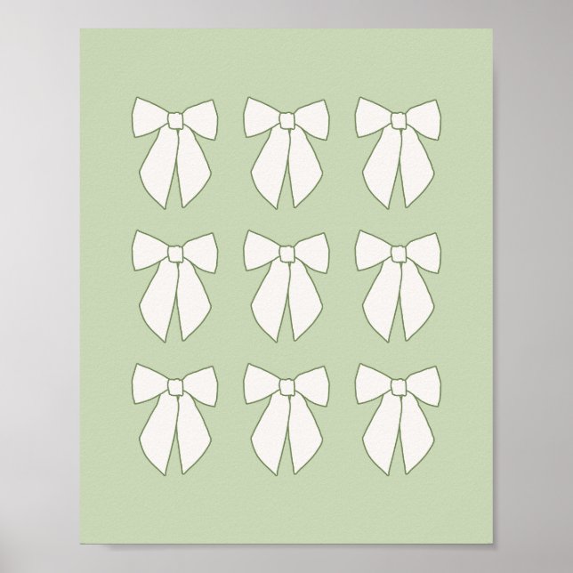 Grönt Bows Coquette Poster (Framsidan)