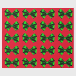 Grönt Bows Red Wrapping Papper Presentpapper