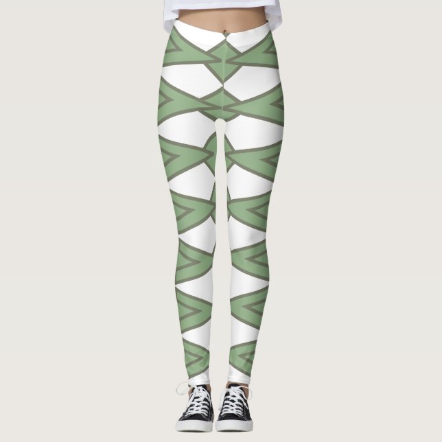 Grönt Bowties Leggings (Framsida)