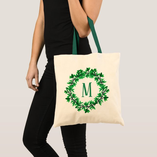 Grönt Boxwood Löv Utandning | PERSONLIG Tygkasse (Framsida (produkt))