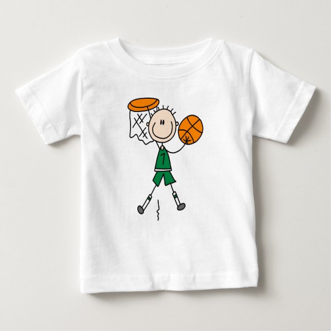 Grönt Boy Basketball Player t-shirts och presenter (Framsida)