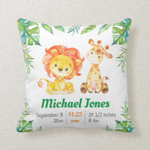 Grönt Boy Nursery Jungle Safari Baby Shower Gift Kudde