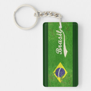 Grönt Brasilien Flagga Nyckelring