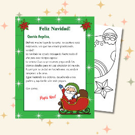 Grönt Brev från Santa för barn på spanska