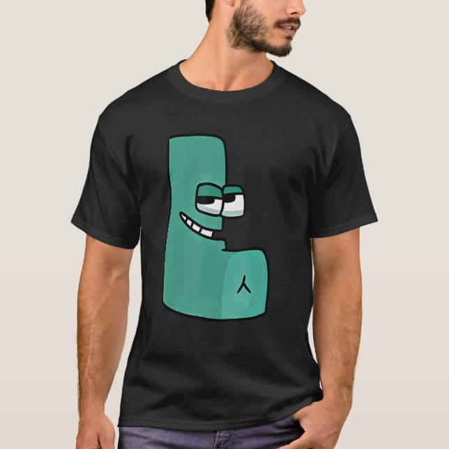 Grönt Brev L Alphabet Lore T Shirt (Framsida)