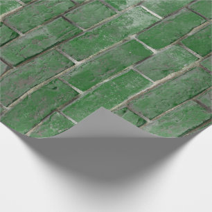Grönt Brickvägg Mönster Presentpapper