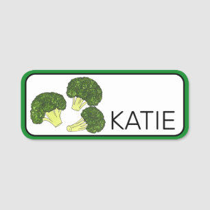 Grönt Broccoli Florets Spears Vegetable Garden Veg Namnbricka