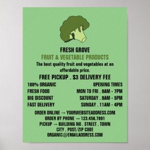 Grönt Broccoli, Greengrocers Advertising Poster
