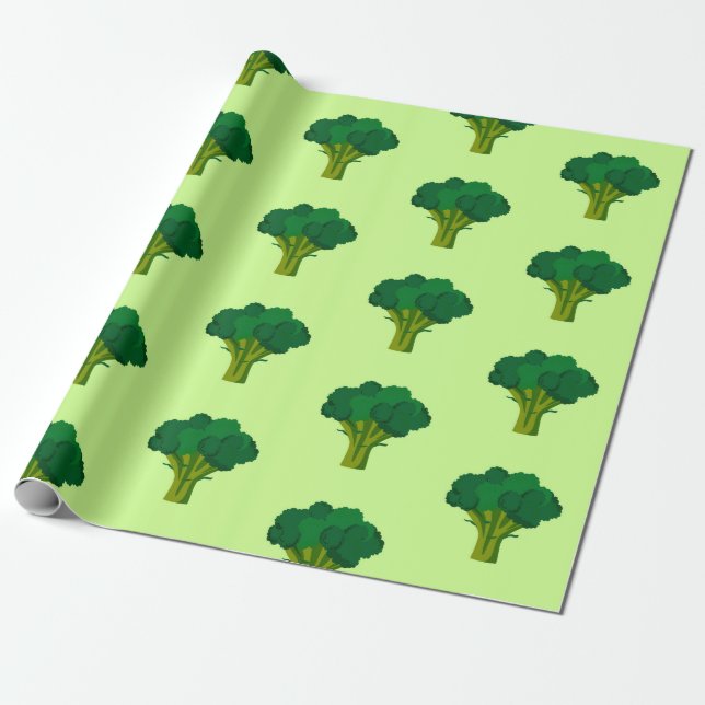 Grönt Broccoli Vegetable Healthy Eating Veggie Presentpapper (Utrullad)