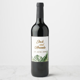 Grönt Bröllop-dekanalen Vin Flaska Vinflaska Etikett