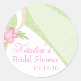 Grönt Bröllop Dress Möhippa Runt Klistermärke