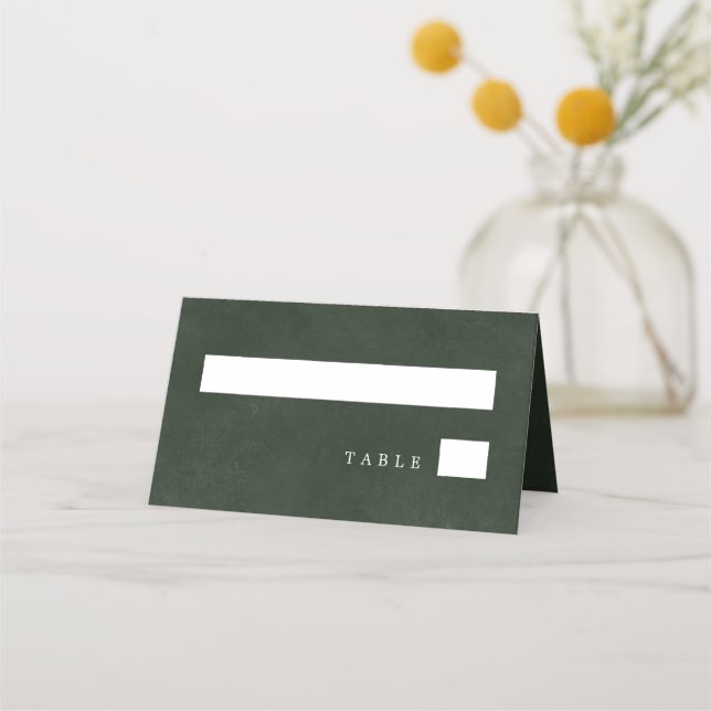 Grönt bröllop elegant typografi placeringskort (Framsida)