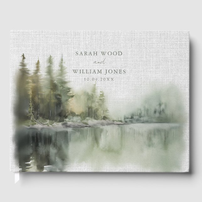 Grönt Bröllop Guest Bok (Framsida)