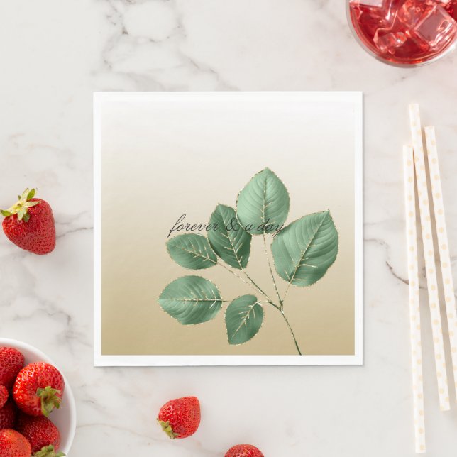 Grönt Bröllop Löv Pappersservett (Insitu)