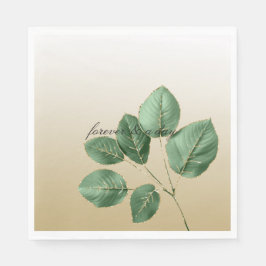 Grönt Bröllop Löv Pappersservett