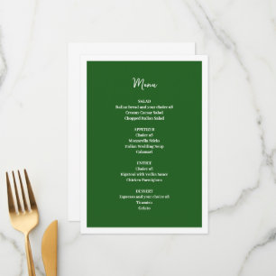 Grönt Bröllop Menu Meny