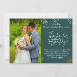 Grönt Bröllop par Photo Tack Flat Card