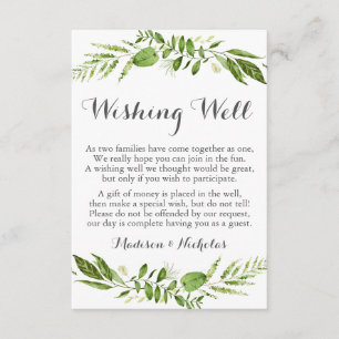 Grönt Bröllop Wishing Wishing Wishing Cards, Rusti Tilläggskort