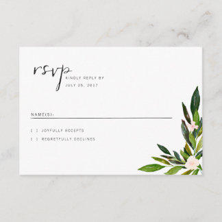 Grönt bröllopsinbjudan Set RSVP-kort OSA Kort