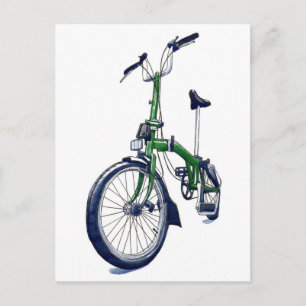 Grönt Brompton-cykel Vykort