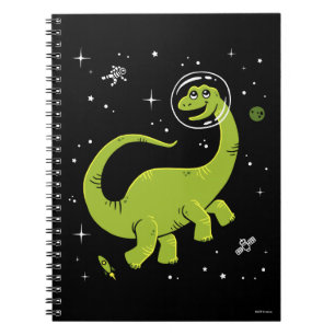 Grönt Brontosaurus Dinos in Space Anteckningsbok