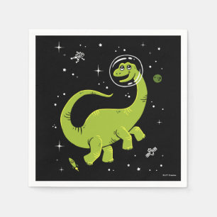 Grönt Brontosaurus Dinos in Space Pappersservett