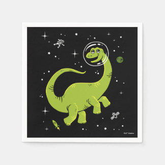 Grönt Brontosaurus Dinos in Space Pappersservett