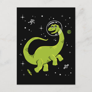 Grönt Brontosaurus Dinos in Space Vykort
