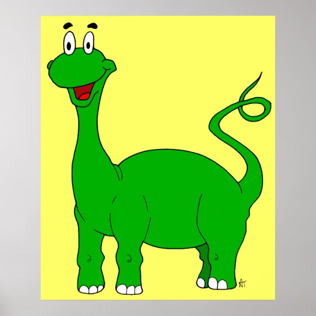Grönt Brontosaurus Poster (Framsidan)