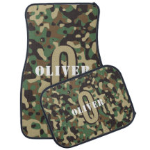 Grönt Brown Beige Camo Camouflage Monogram Namn