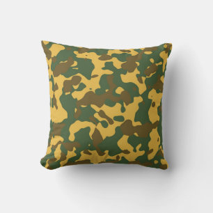 Grönt Brown Camouflage Dekorativ kudde