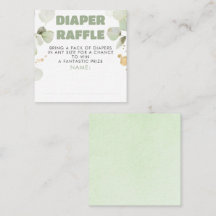Grönt Brown Diaper Raffle Baby Shower Biljett
