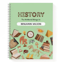 Grönt Brown History Spiral Notebook - Anpassningsb