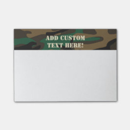 Grönt Brown Military Camo Camouflage Post-it Block